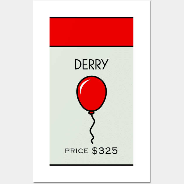 Derry Location Card Wall Art by huckblade